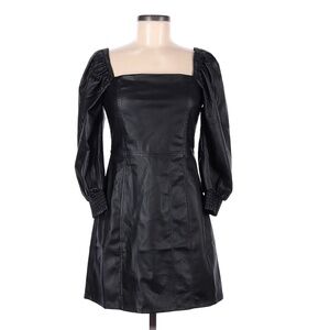 7 For All Mankind Vegan Leather Puff-Sleeve Dress – Women’s Medium